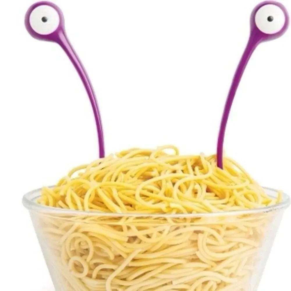 OTOTO Purple Pasta Monster Slotted Spoon & Fork Servers
